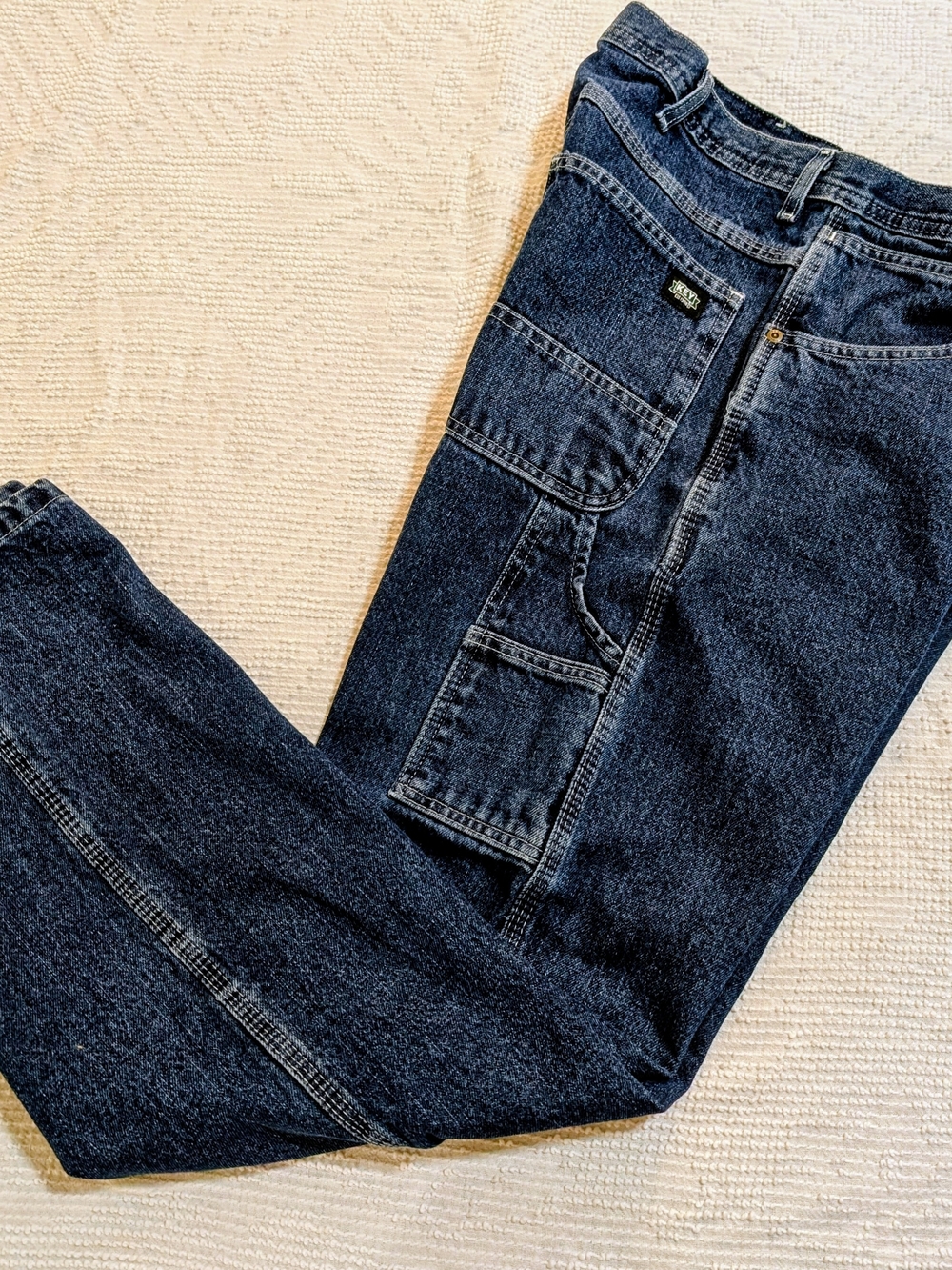 Men's Relaxed Carpenter Jeans in Dark Blue — Durable Work Style